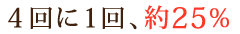 ４回に１回、約25％